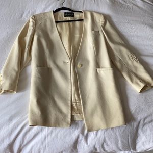 Vintage Cream Wool Oversized Blazer